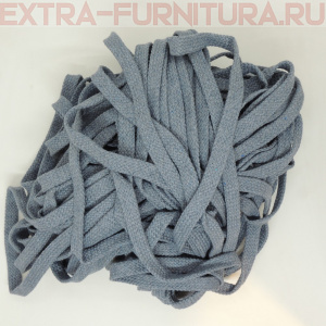 Шнур плоский х/б 12мм, цв.серо-синий 113, уп.50м, пл. 9,88 гр/м