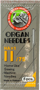 Иглы Organ универсальные для БШМ № 75 (мягкая упаковка), уп.5шт.