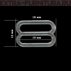 Пряжка-регулятор для бюстгальтера, пластик, арт.TBY-74001, шир.15мм, цв.прозрачный, уп.100шт