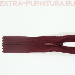 Молния потайная № 3, 50 см, цв. 178 бордо п/э пл.9,3 гр/м