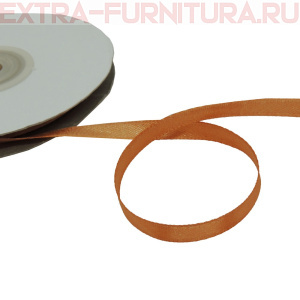 Лента атласная  6 мм  цв.191 светло-коричневый рул. 27,42м