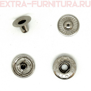 Кнопка "Альфа" 15 мм, цв.никель, (уп.720шт) СТОРМ