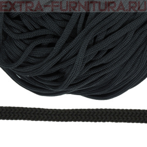 Шнур ПЭ плоский 4мм, арт.1с36, цв.черный, уп.100м