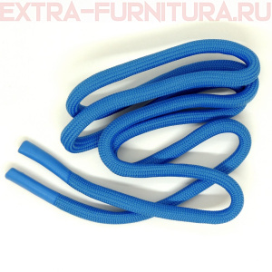 Шнурки круглые 130 см, прорезин.наконечник, цв.голубой