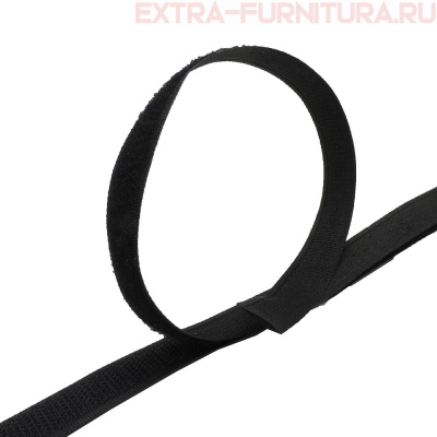 Лента контакт 16мм цв.черный 2090 (25м)