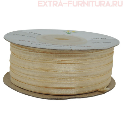 Лента атласная  3 мм  цв.006 светло-бежевый рул.100м