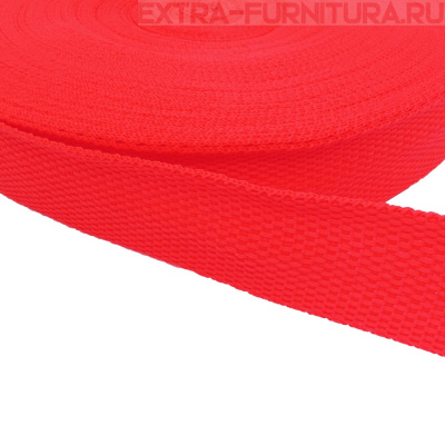 Стропа шир.30мм, цв.190 ярко-красный, уп.50м, пл. 11,7 гр/м