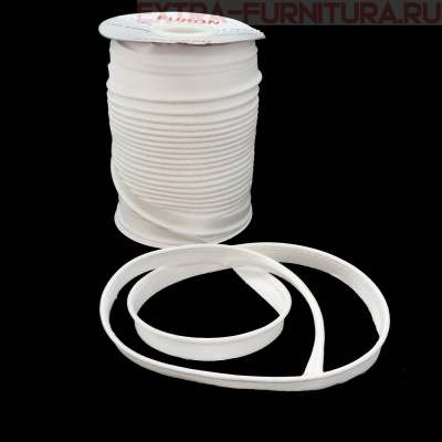 Кант атласный  12 мм, 72 ярда, цв. 001 белый ЕВРО